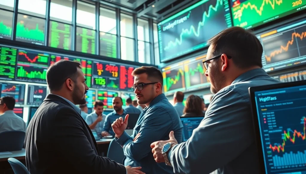Explore the vibrant world of Tradings with traders actively engaging and analyzing financial markets in a dynamic trading environment.