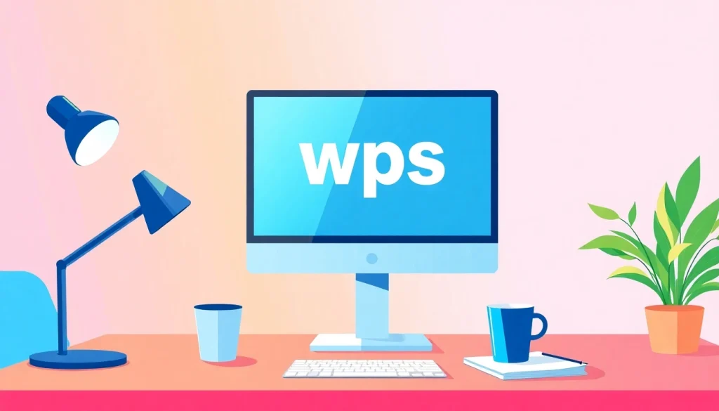 Engage with wps中文版 in a modern office setting showcasing a vibrant workspace.