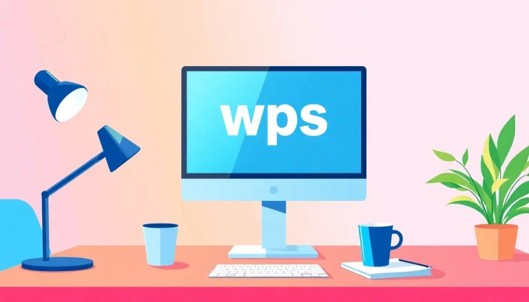 Engage with wps中文版 in a modern office setting showcasing a vibrant workspace.