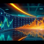 Track the current solana price usd in this engaging digital market visualization.